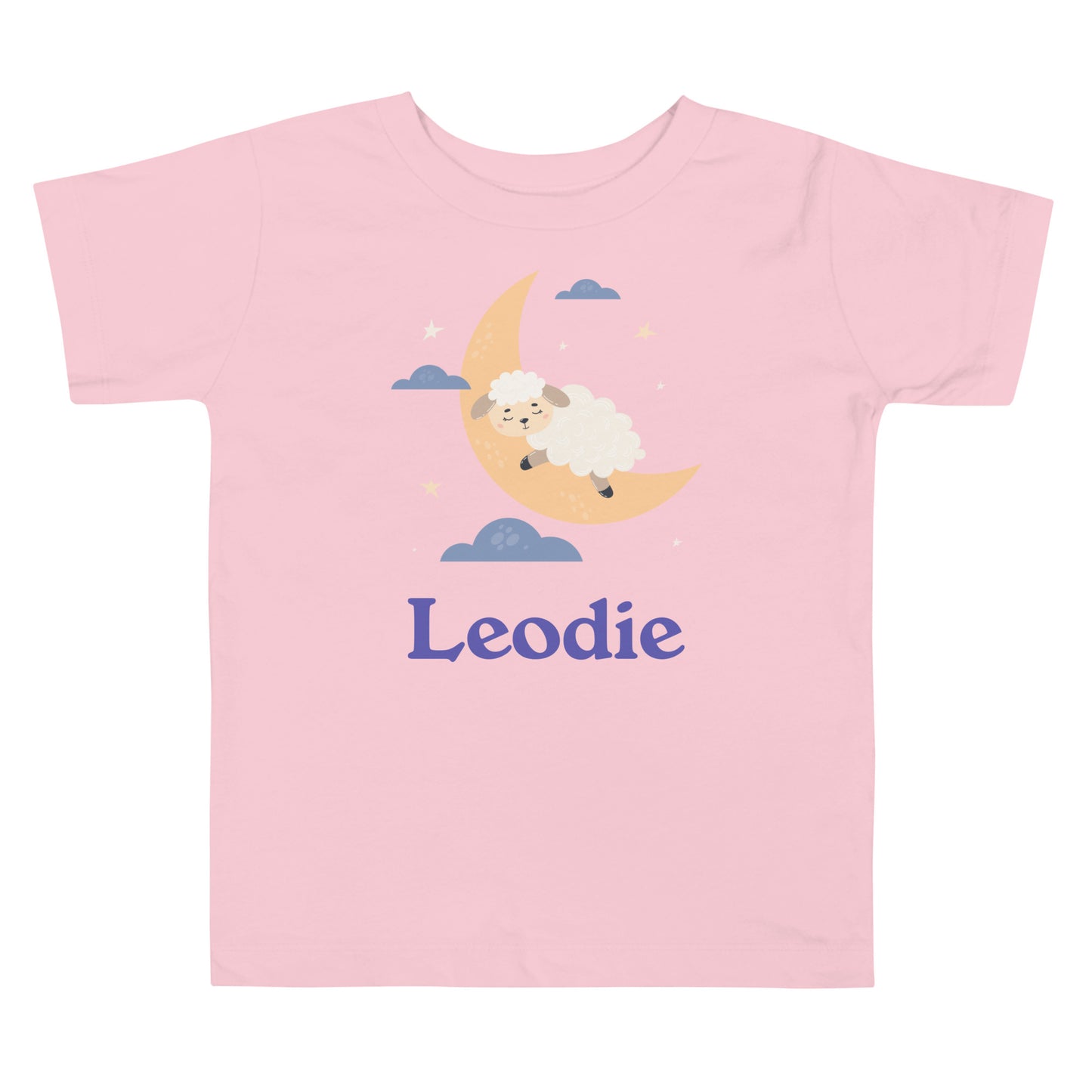 Leodie Sleepy Lamb Crescent Moon Toddler Tee Pink