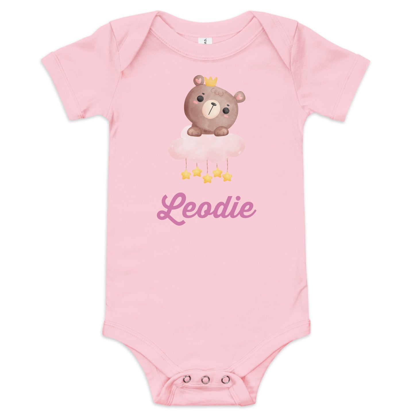 Leodie Starry Princess Bear Baby Onesie Pink
