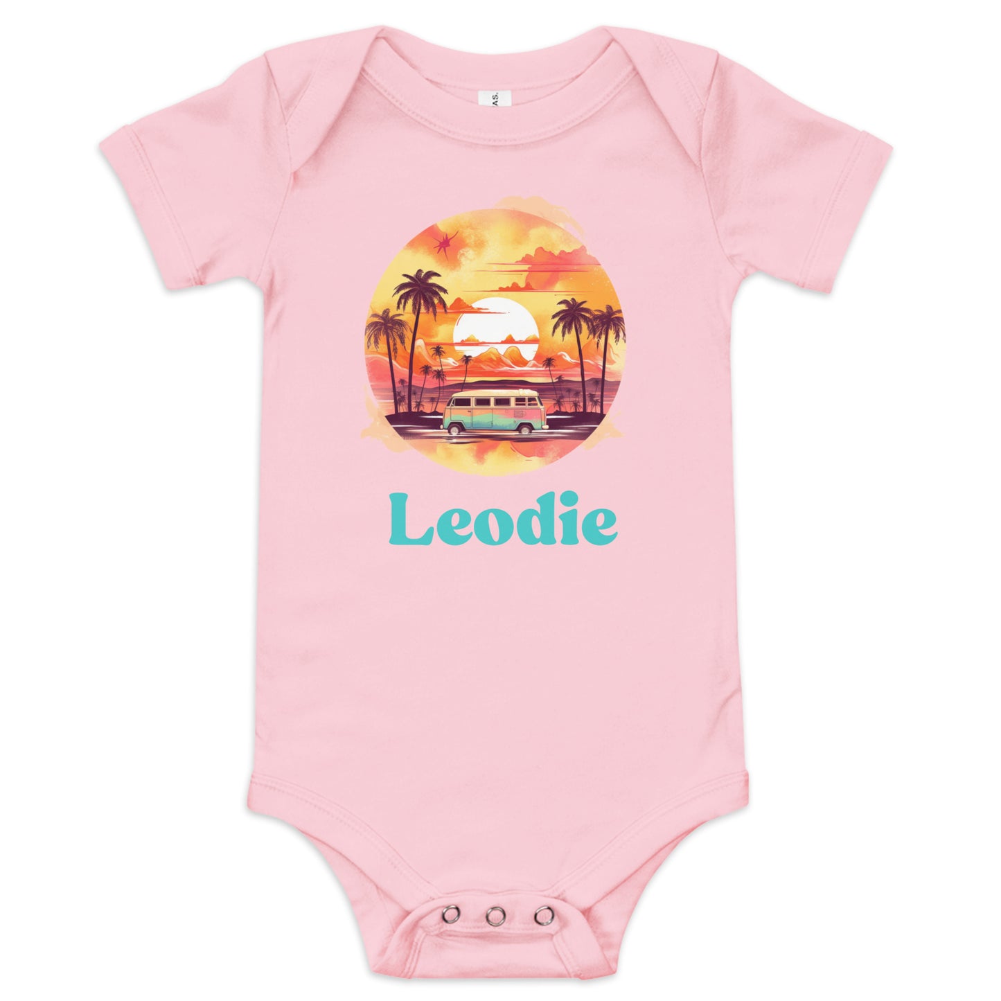 Leodie Summer Adventure Baby Onesie Pink