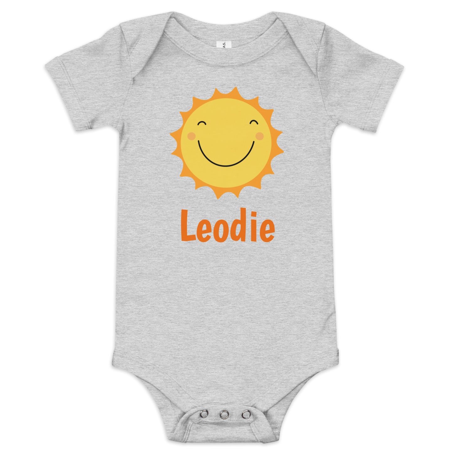 Leodie Sunny Face Baby Onesie Grey