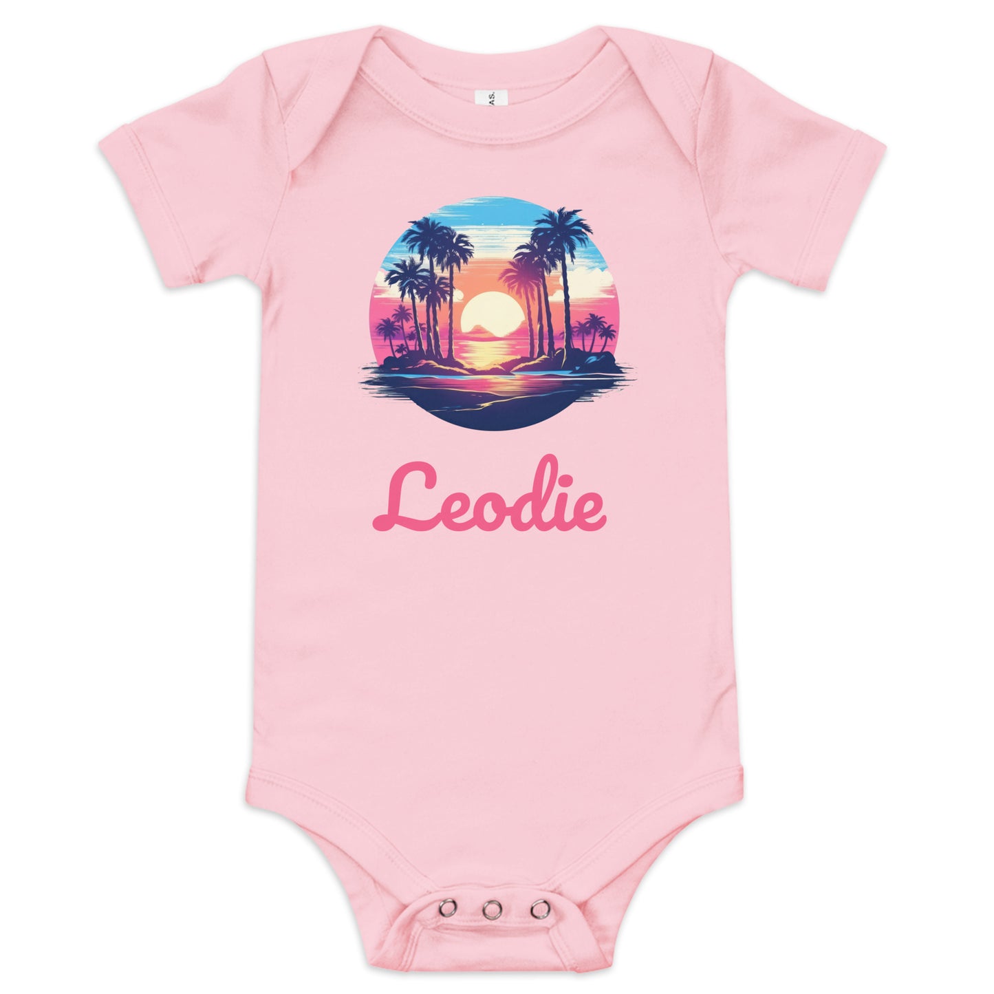 Leodie Sunset Island Baby Onesie Pink