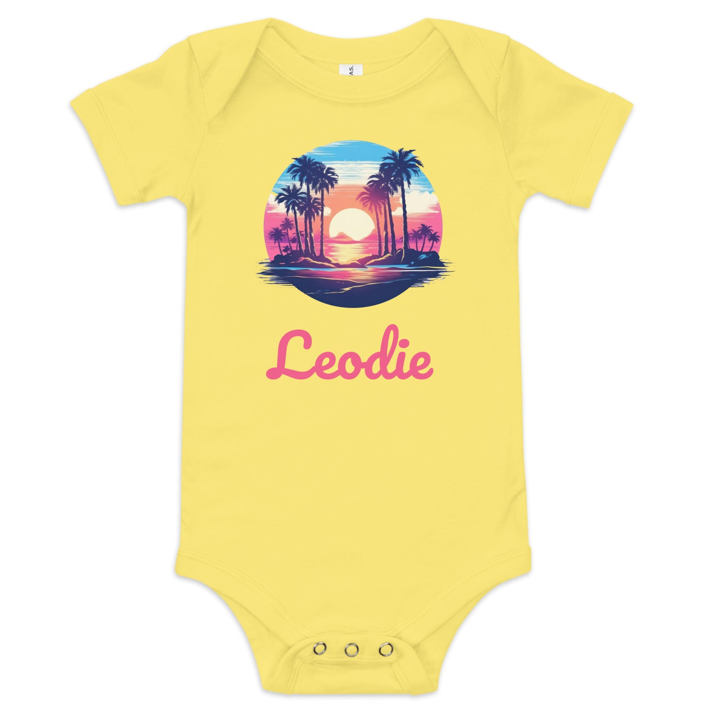 Leodie Sunset Island Baby Onesie Yellow