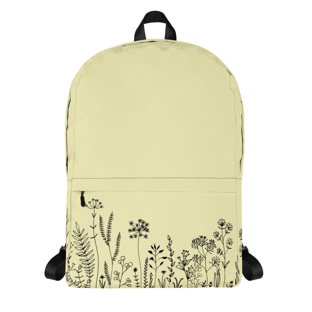 Leodie Yellow Wildflower Backpack Front