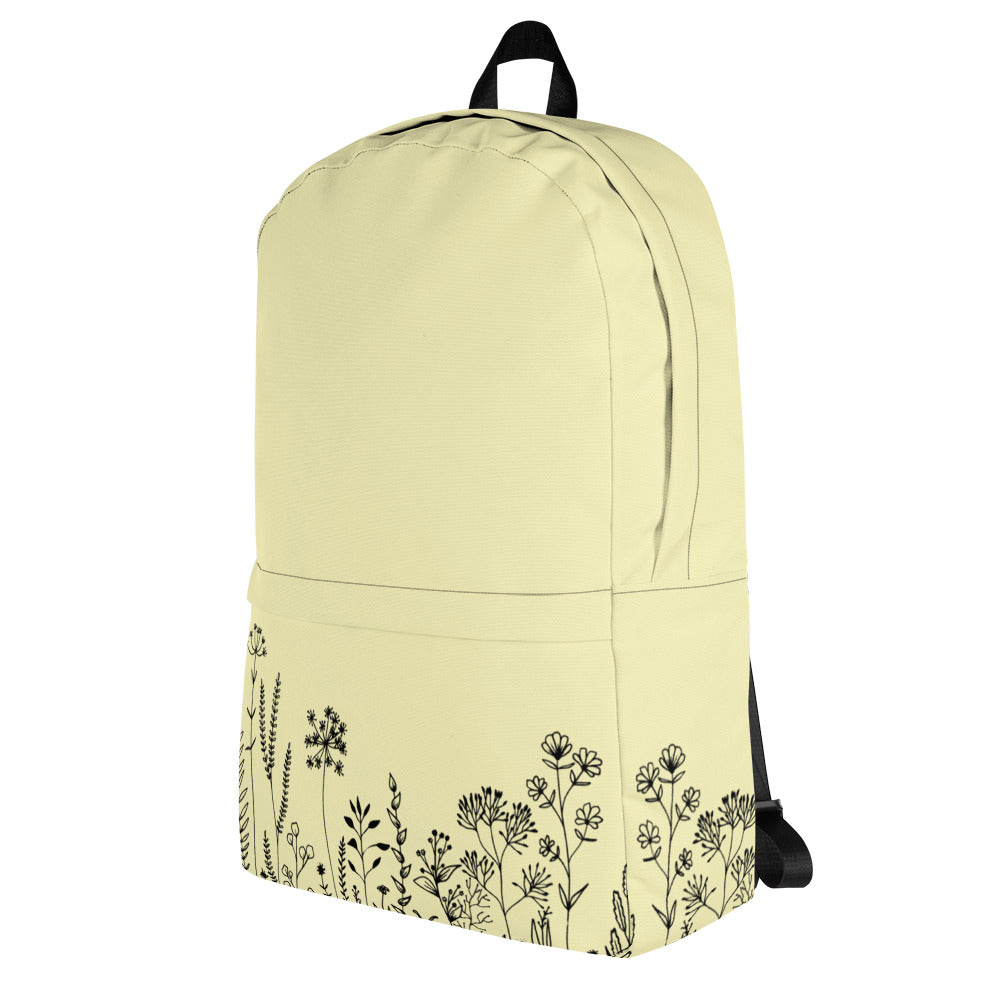 Leodie Yellow Wildflower Backpack Left