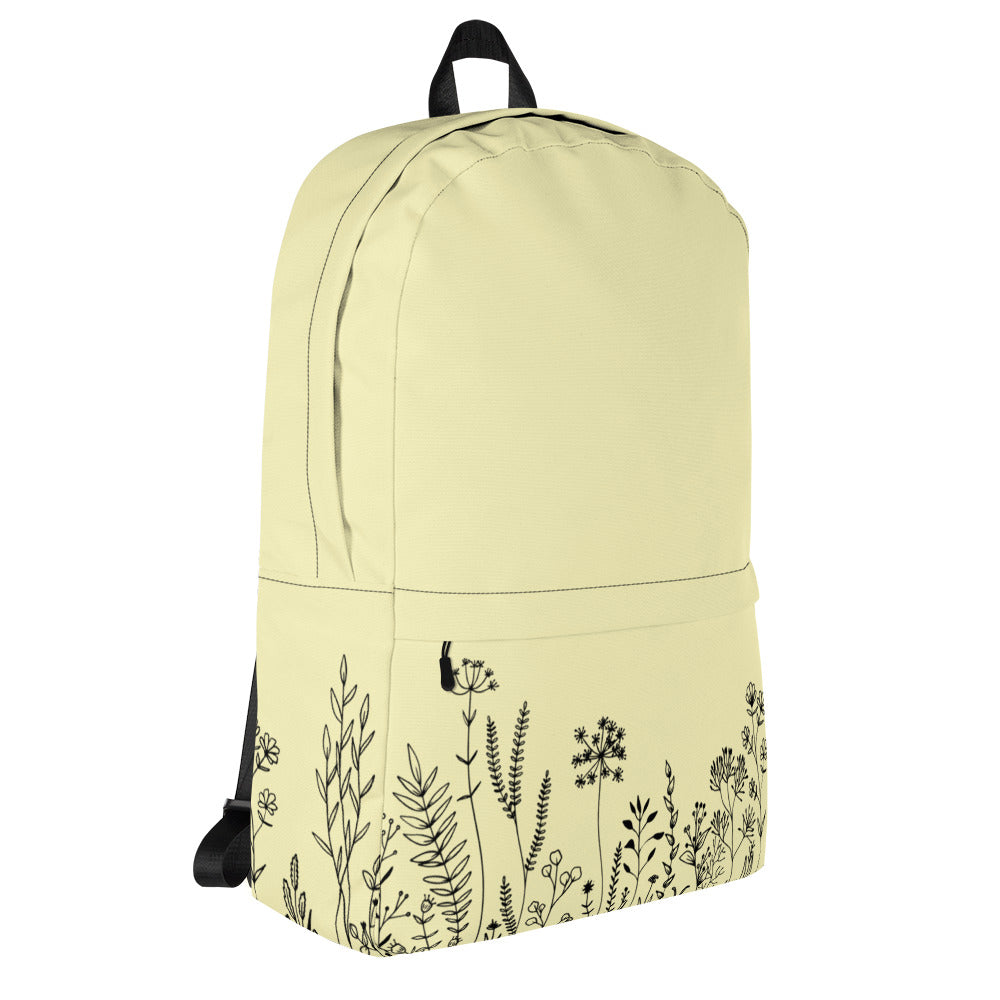 Leodie Yellow Wildflower Backpack Right