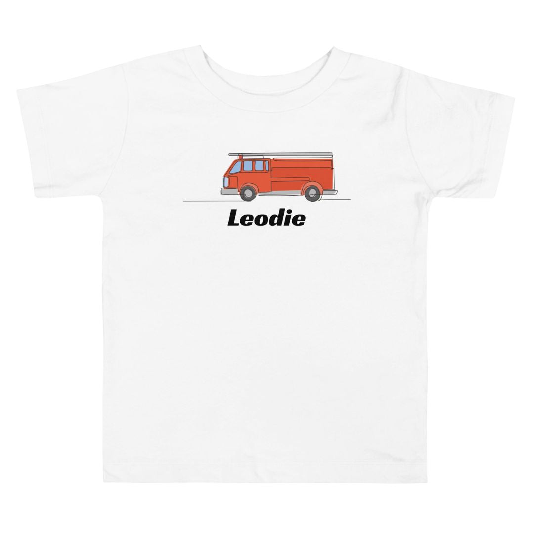 Line Art Fire Truck Toddler Tee