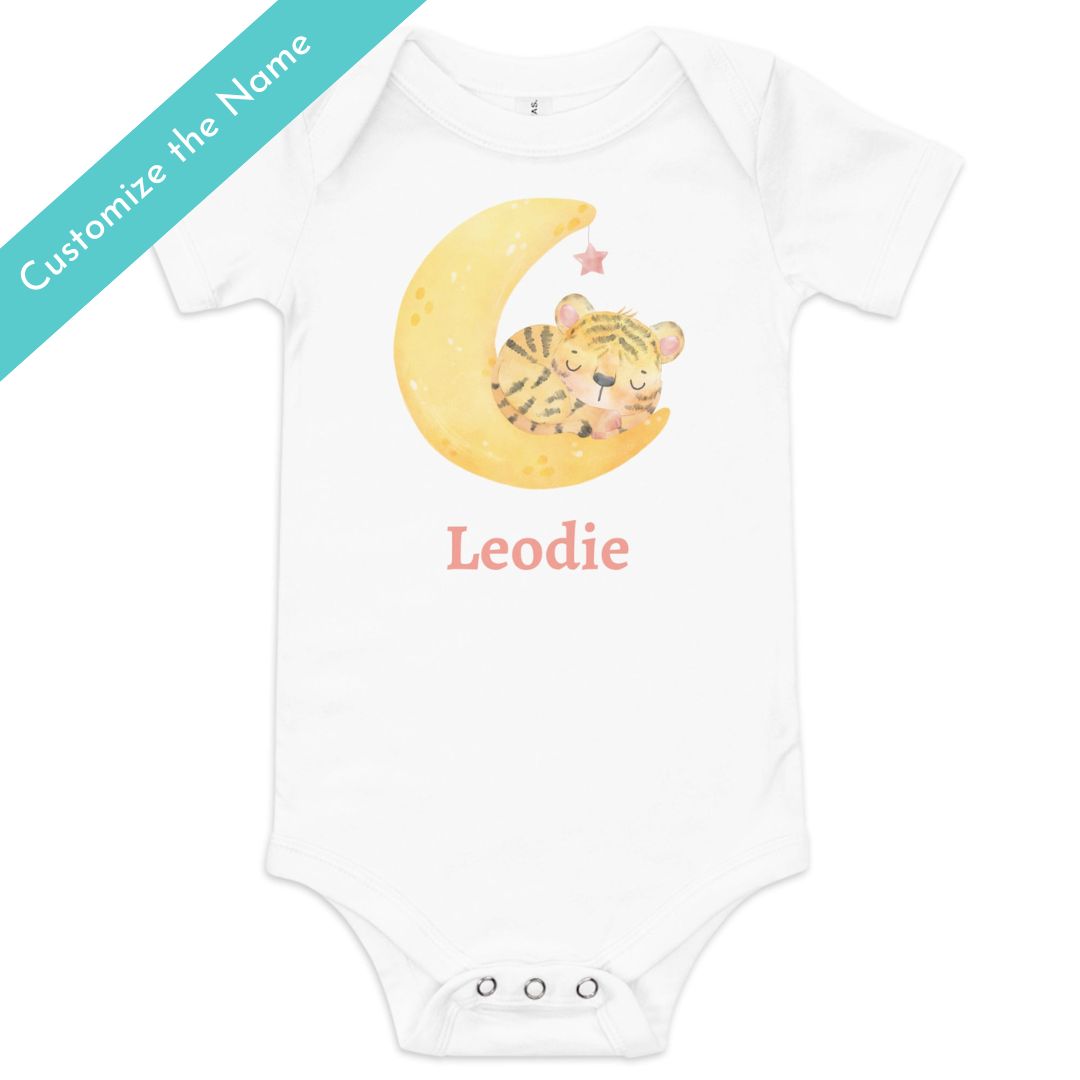 Sleepy Tiger Moon Baby Onesie