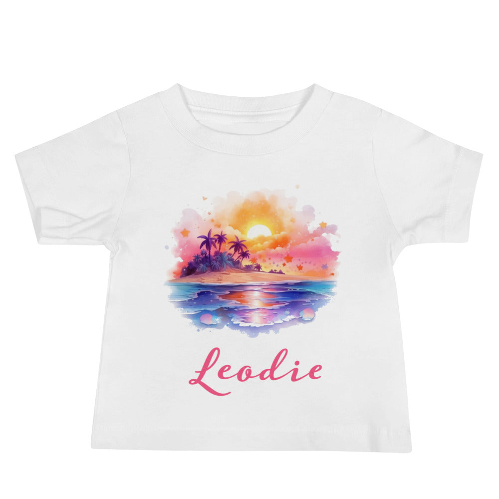Leodie Sweet Sunset Baby Tee White