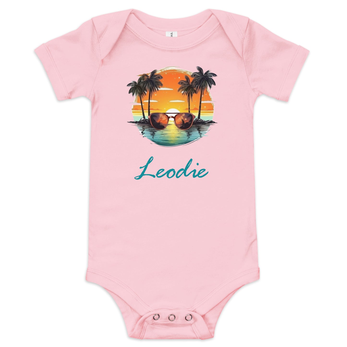 Leodie Tangerine Sunset Baby Onesie Pink