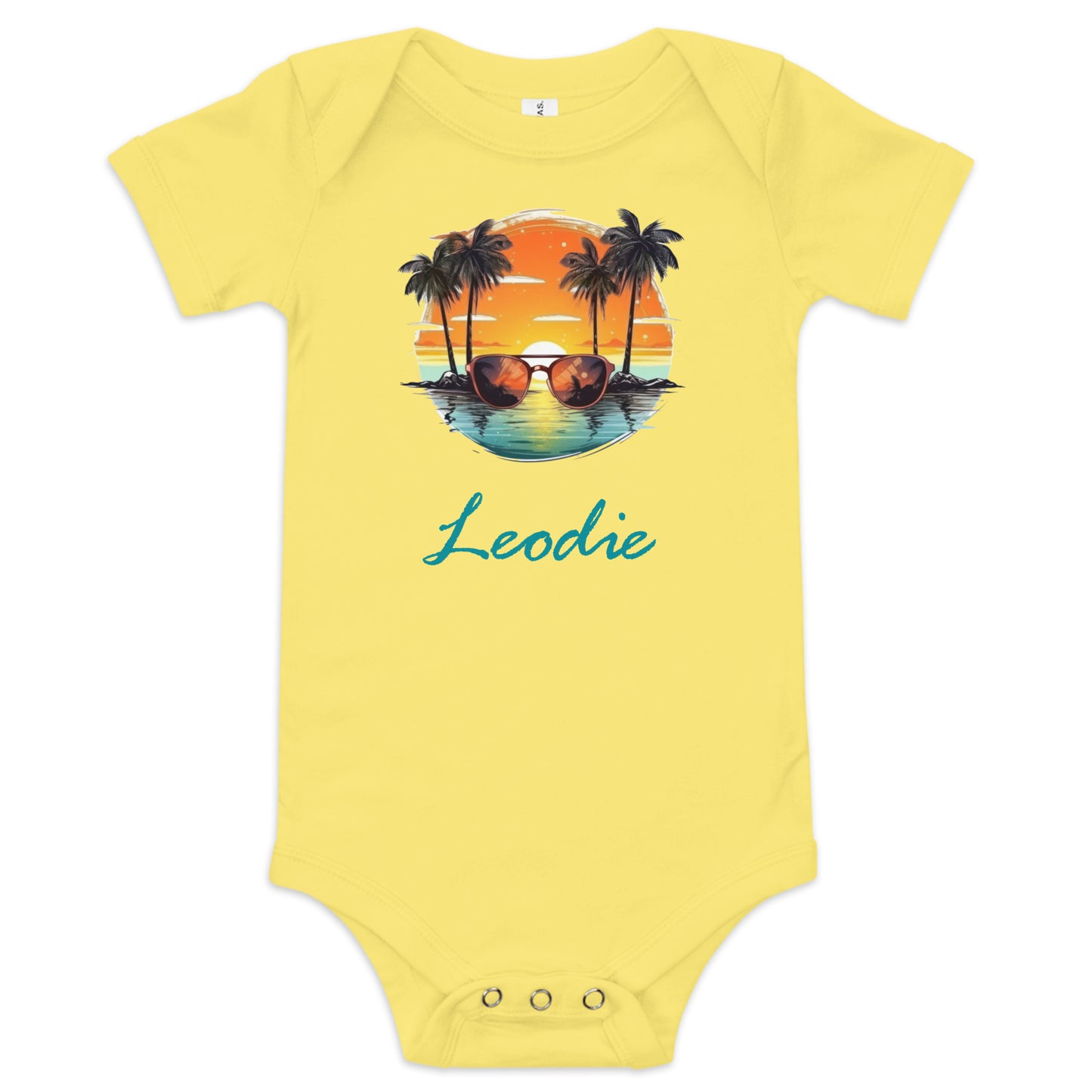 Leodie Tangerine Sunset Baby Onesie Yellow