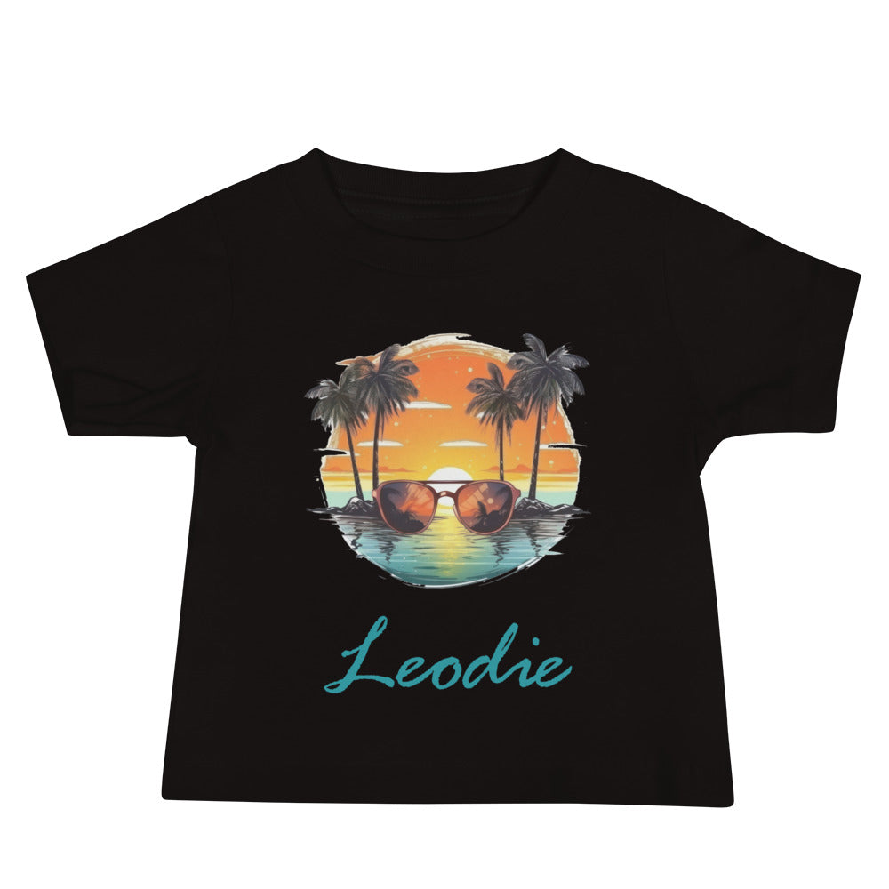 Leodie Tangerine Sunset Baby Tee Black