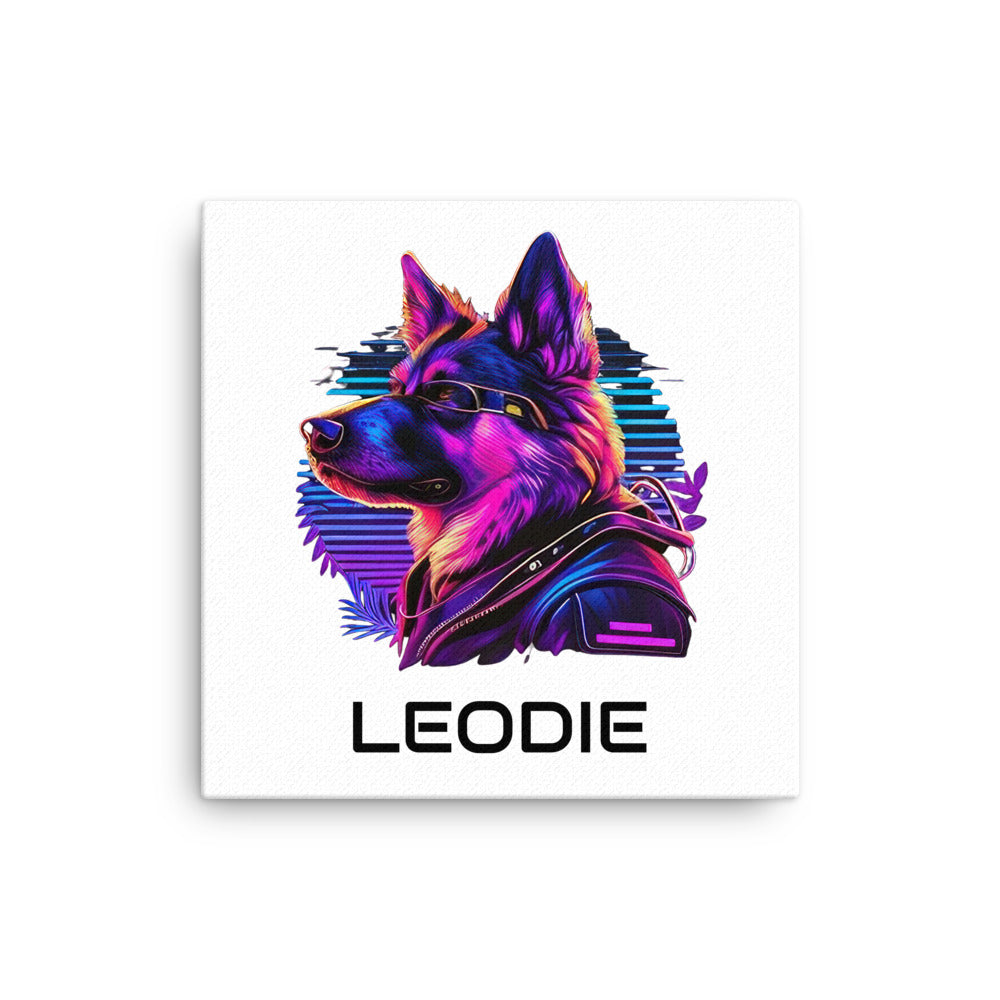 Customizable Vaporwave Shepherd Thin Canvas Print