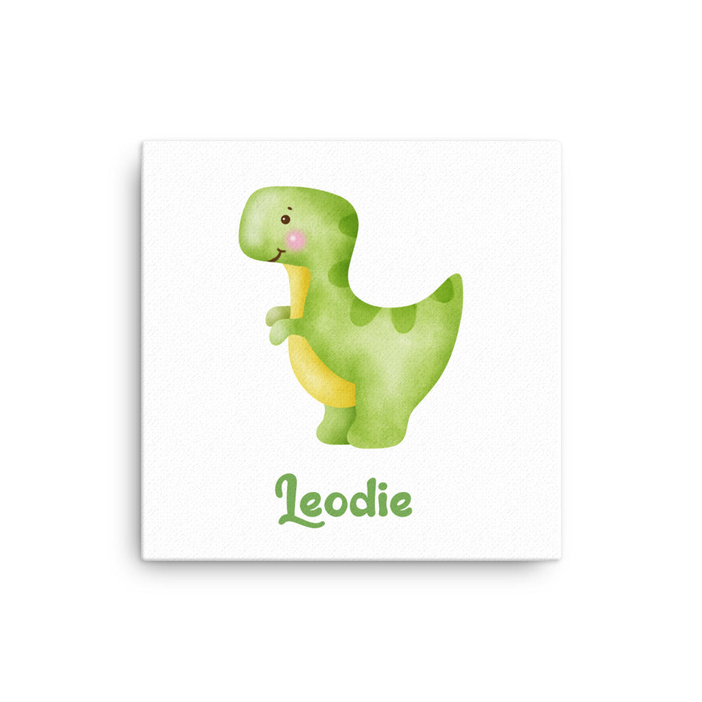 Cute T Rex Watercolor Dinosaur Thin Canvas Print