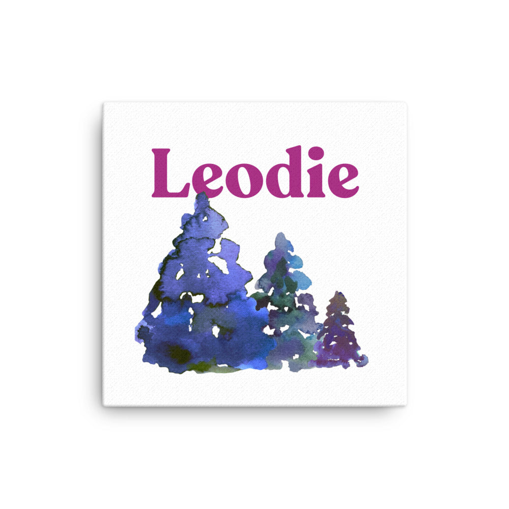 Customizable Watercolor Blue Spruce Thin Canvas Print