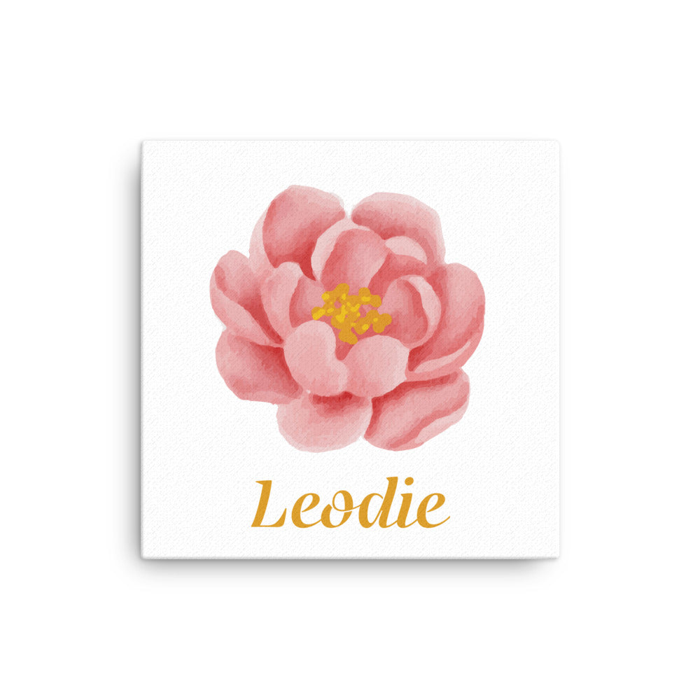 Peony Bloom Thin Canvas Print