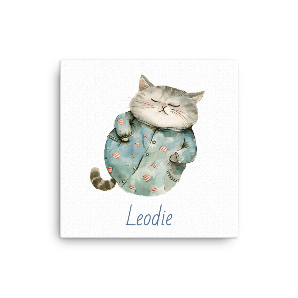 Peppermint Pajamas Kitten Thin Canvas Print
