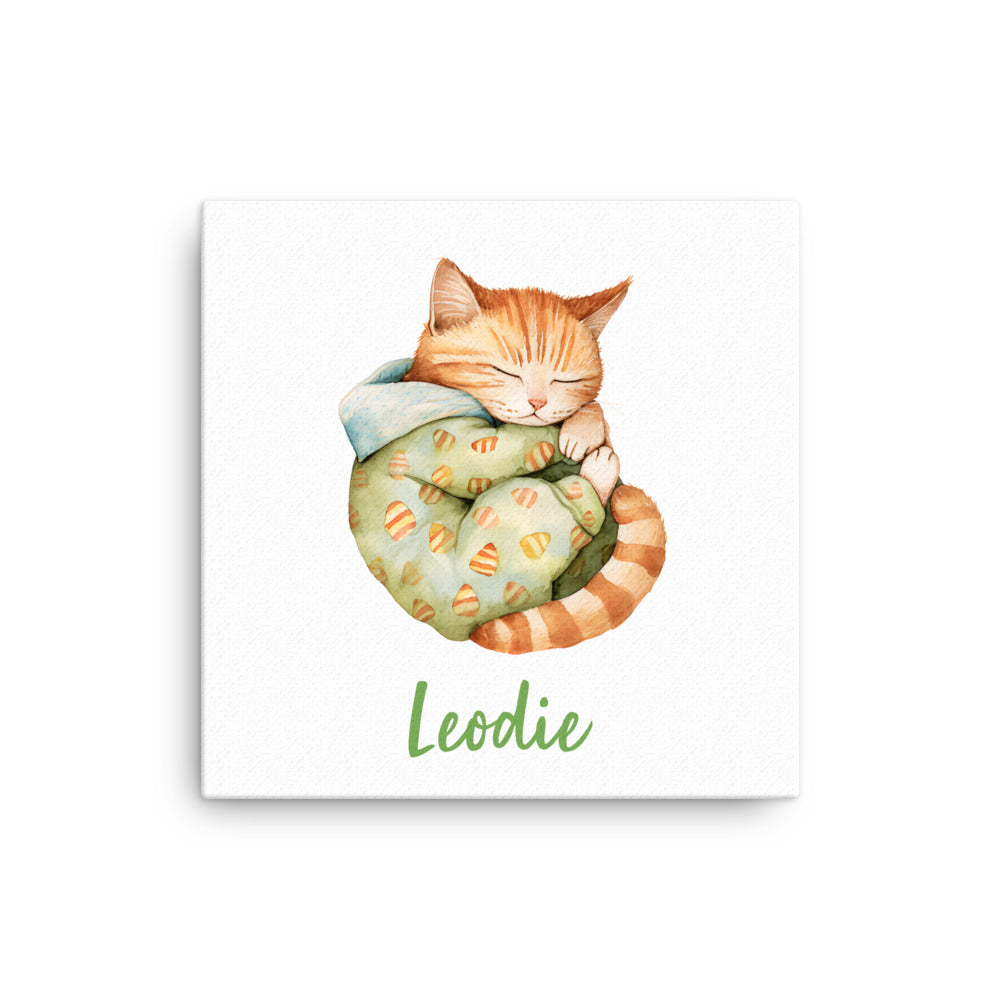 Candy Corn Pajamas Kitten Thin Canvas