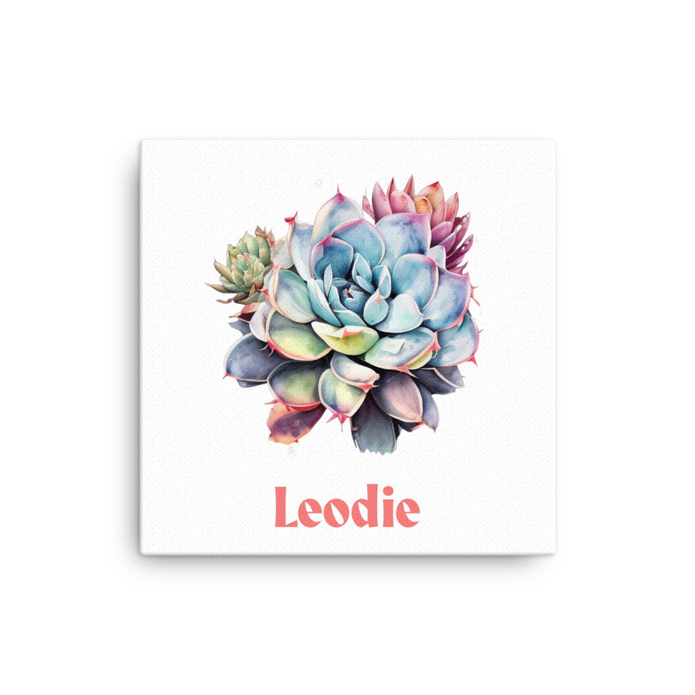 Pastel Succulent Cactus Thin Canvas Print