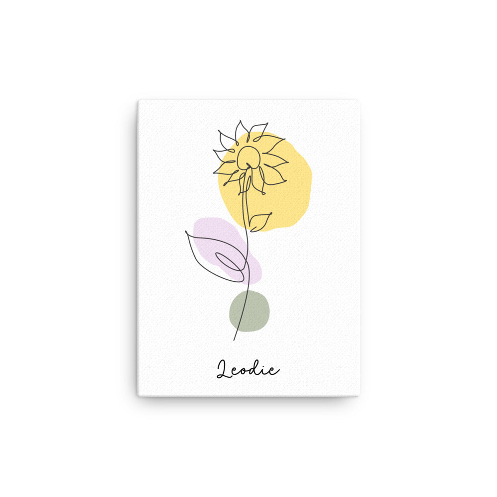 Doodle Sunflower Thin Canvas Print
