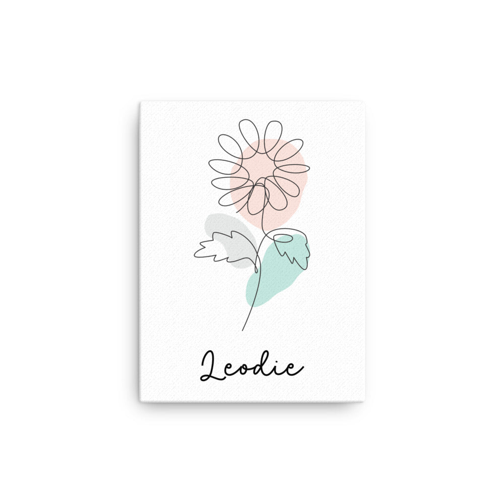Doodle Gerbera Thin Canvas Print