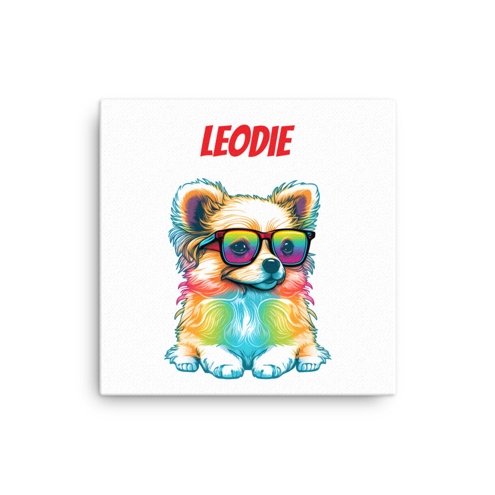 Comic Book Corgi Pup Thin Canvas Print