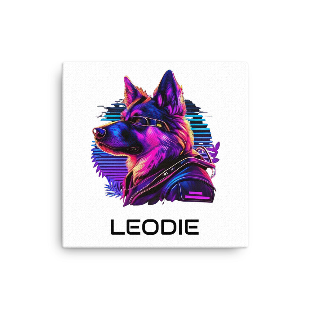 Customizable Vaporwave Shepherd Thin Canvas Print