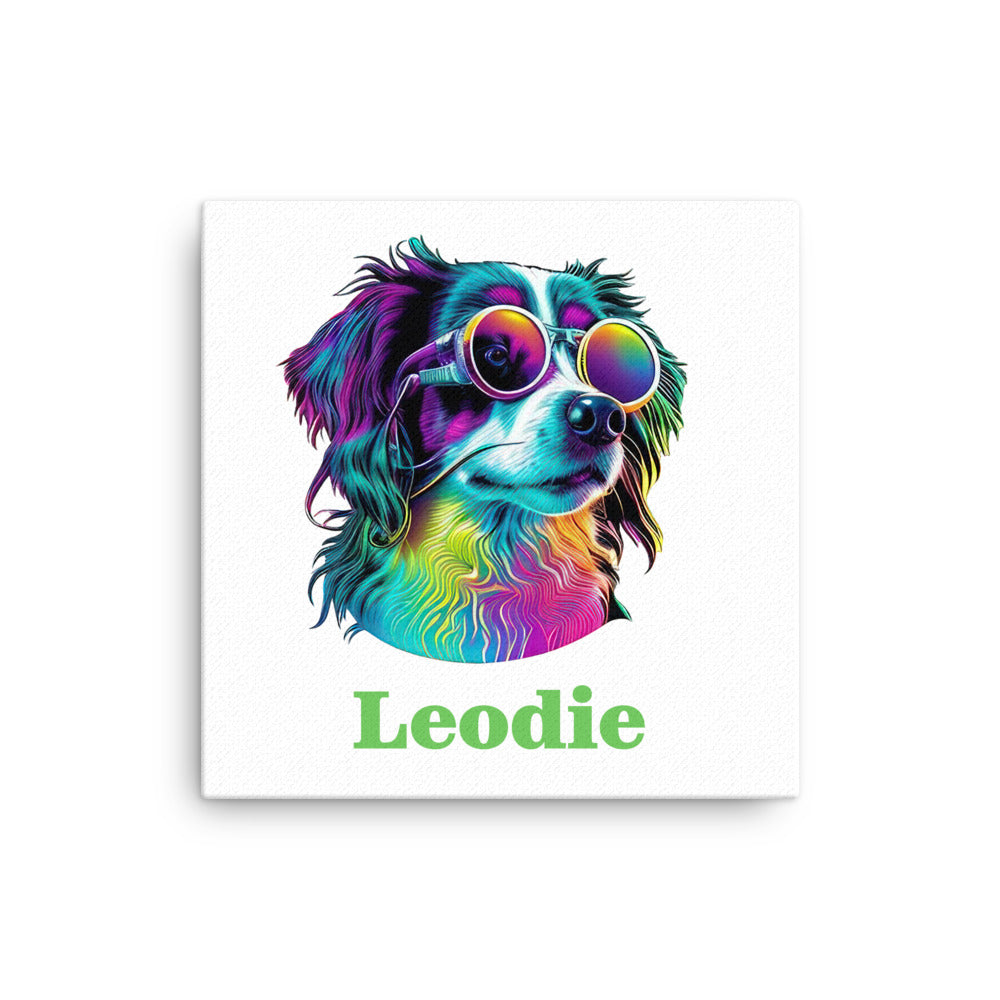 Customizable Vaporwave Spaniel Thin Canvas Print