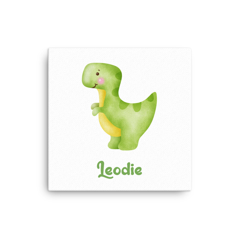 Cute T Rex Watercolor Dinosaur Thin Canvas Print