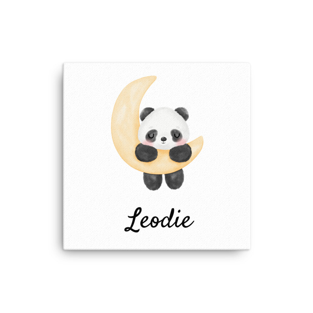 Sweet Panda Moon Thin Canvas Print