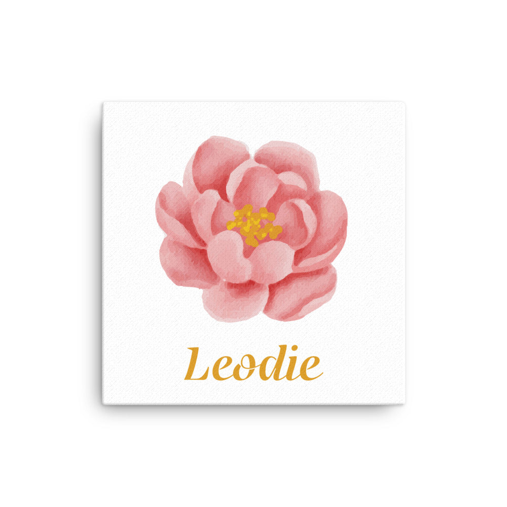 Peony Bloom Thin Canvas Print