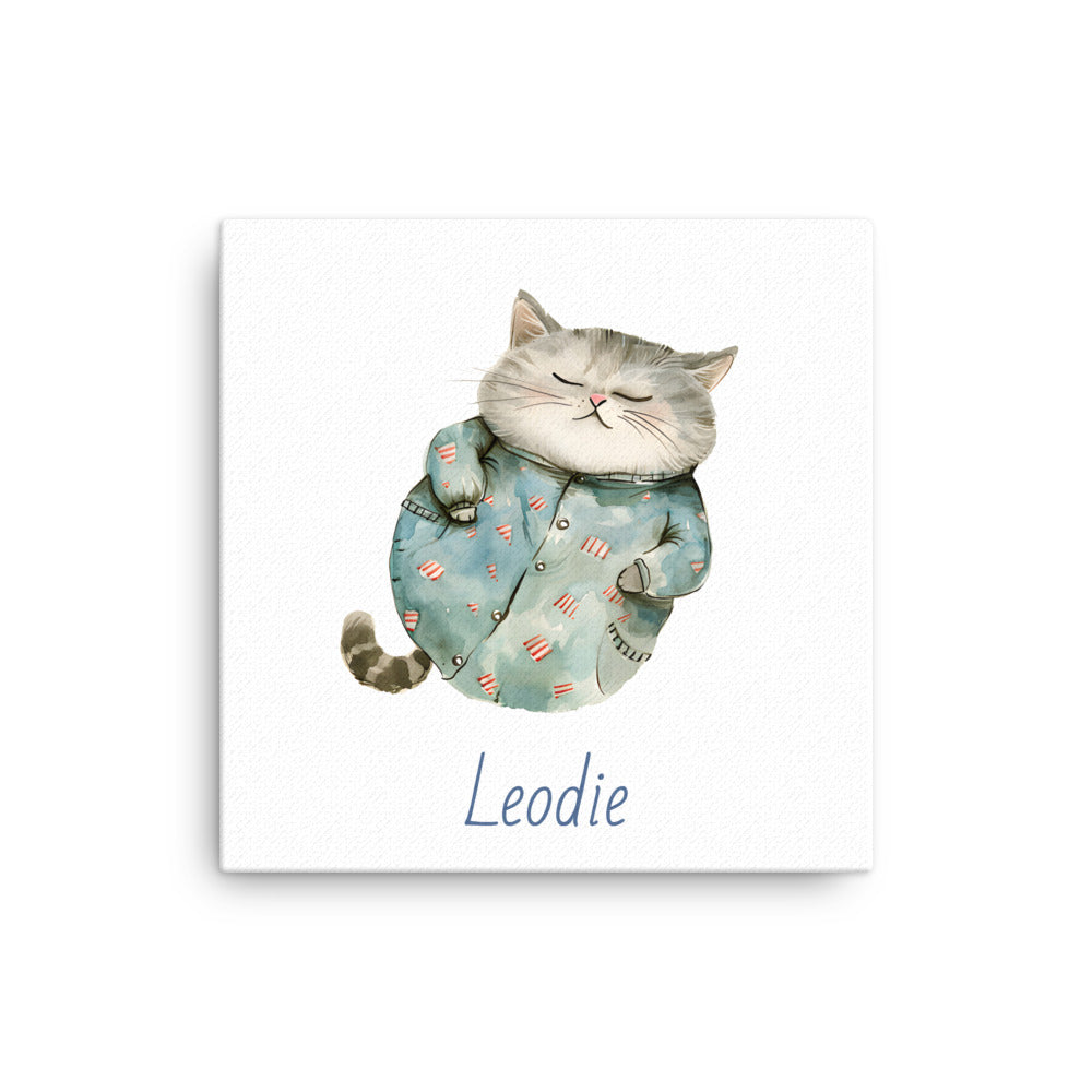 Peppermint Pajamas Kitten Thin Canvas Print