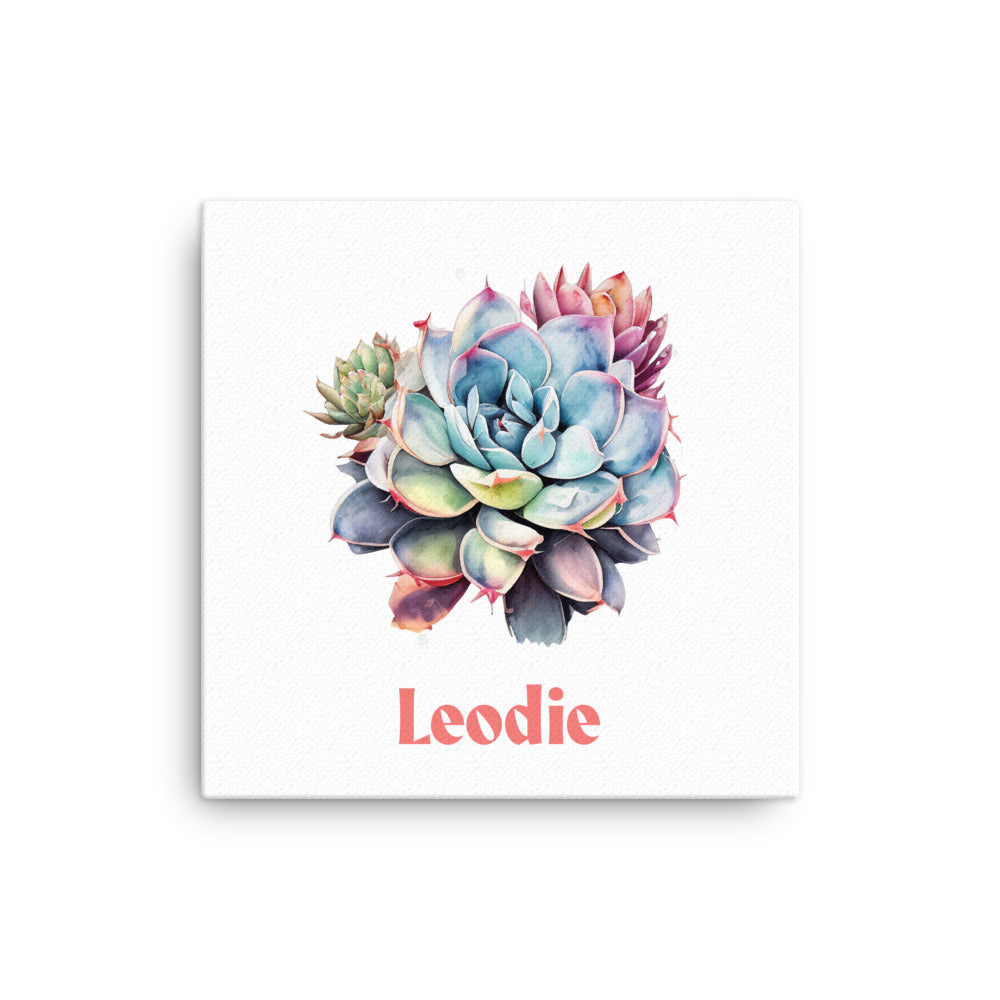 Pastel Succulent Cactus Thin Canvas Print