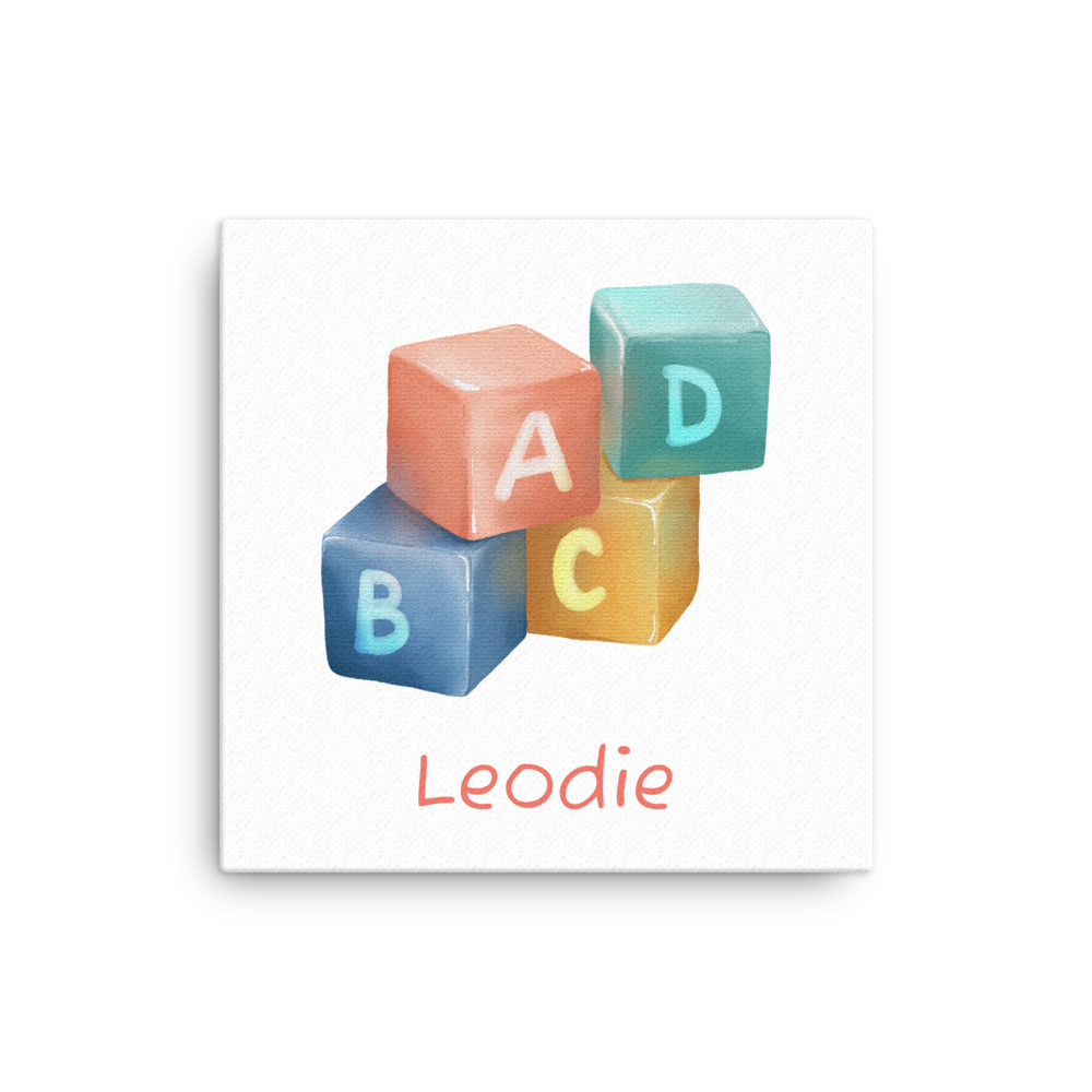 Customizable Toy Blocks Thin Canvas Print