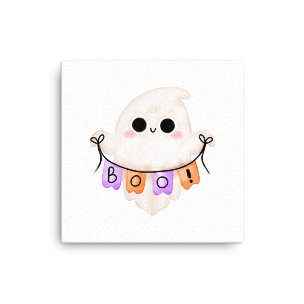 Cute Ghost Boo Sign Thin Canvas Print