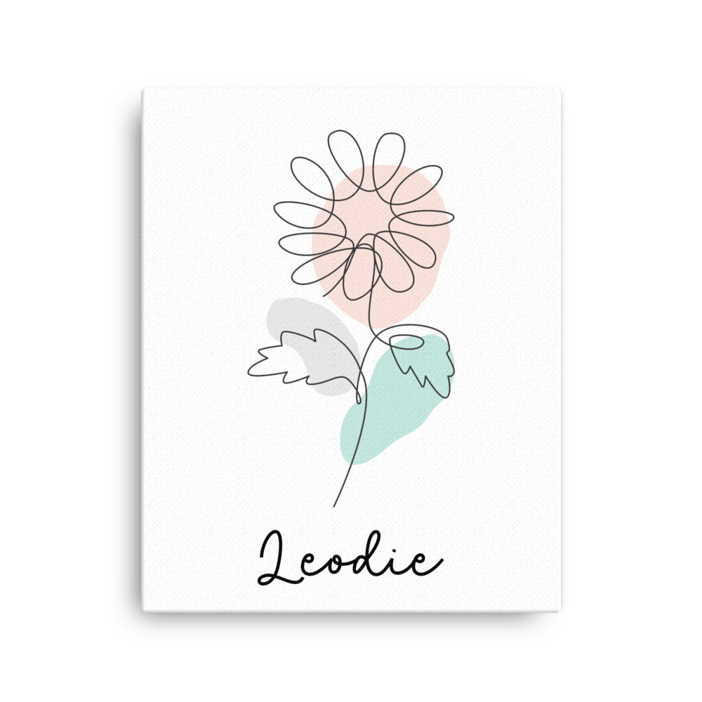 Doodle Gerbera Thin Canvas Print