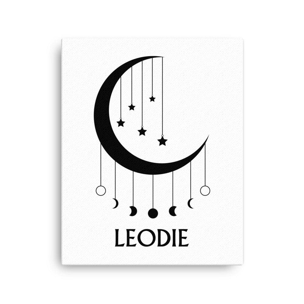 Five Stars Crescent Moon Phases Mobile Thin Canvas Print