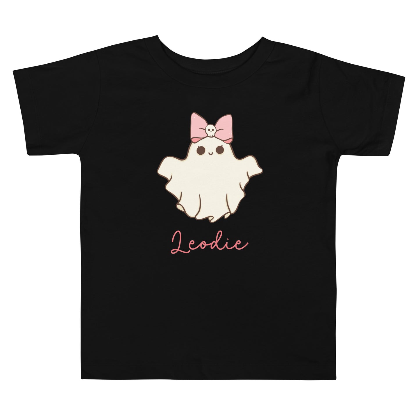 Ghost With Skull Bow Toddler Tee