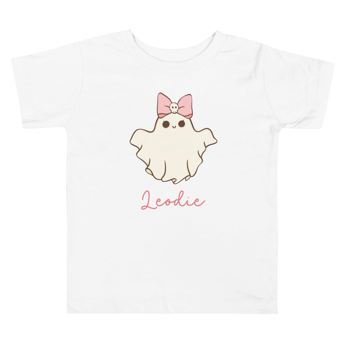 Ghost With Skull Bow Toddler Tee
