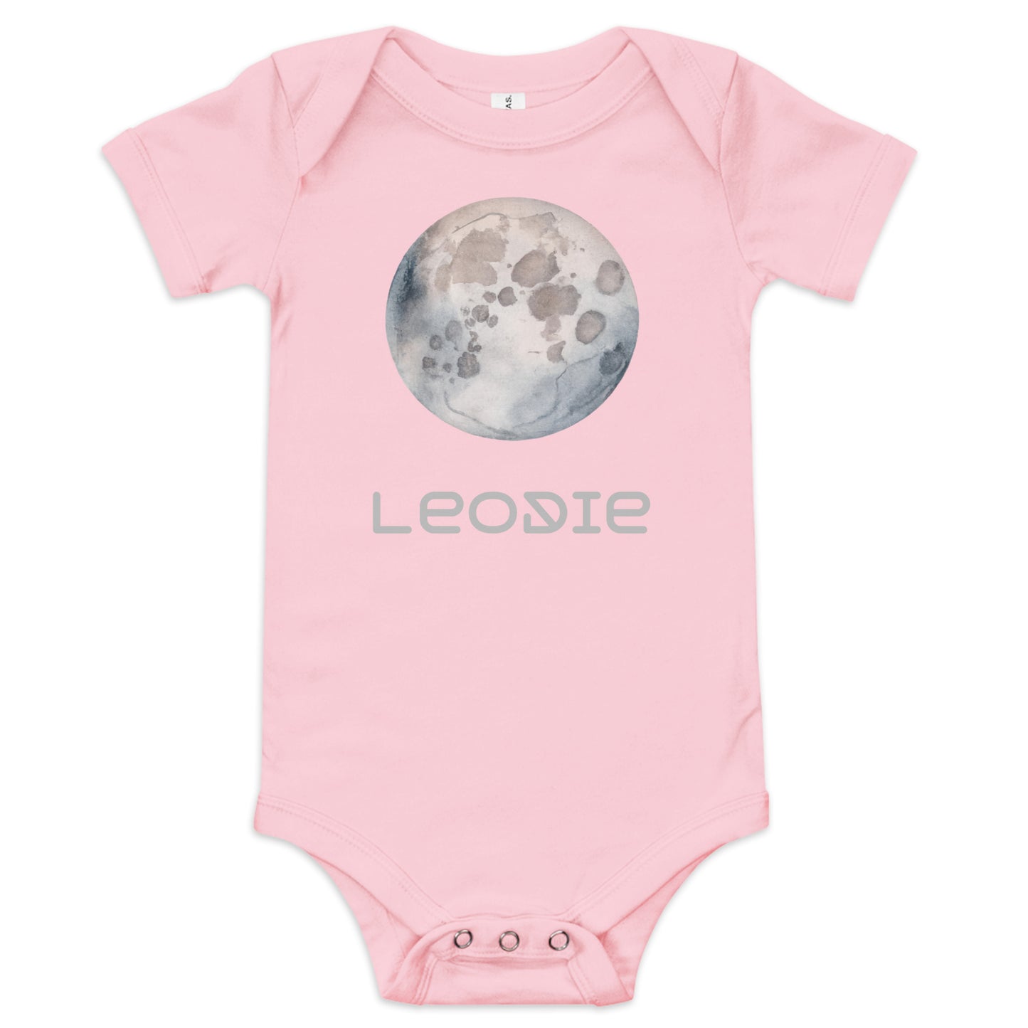 Leodie Watercolor Moon Baby Onesie Pink