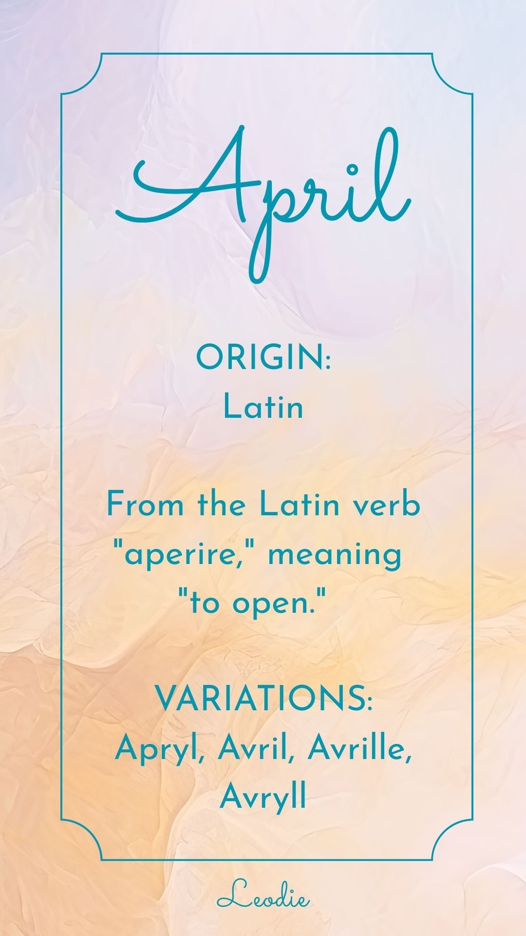 April Name Meaning