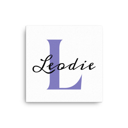 Leodie Classic Monogram With Overlay Thin Canvas Wall Print 12