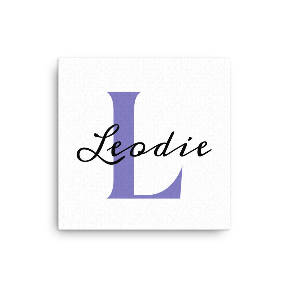 Leodie Classic Monogram With Overlay Thin Canvas Wall Print 16