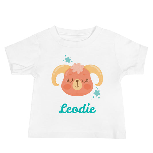 Leodie Customizable Cute Aries Baby Tee White