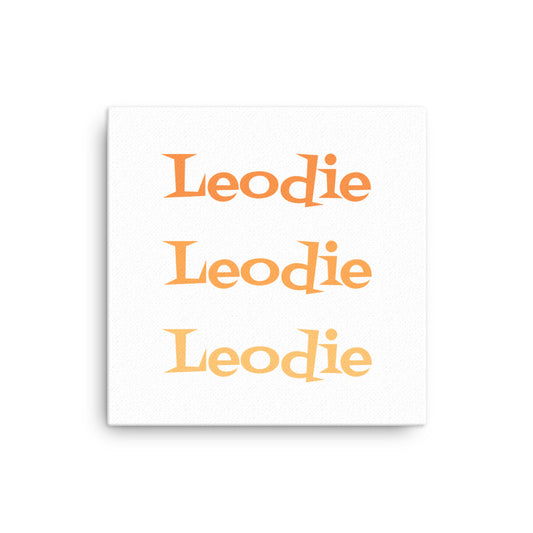 Leodie Shag Triple Monogram Thin Canvas Wall Print Customizable 12x12