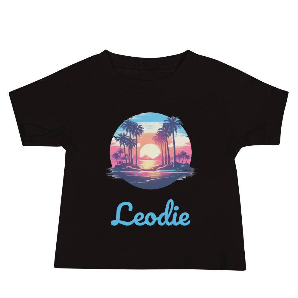 Leodie Sunset Island Baby Tee Black