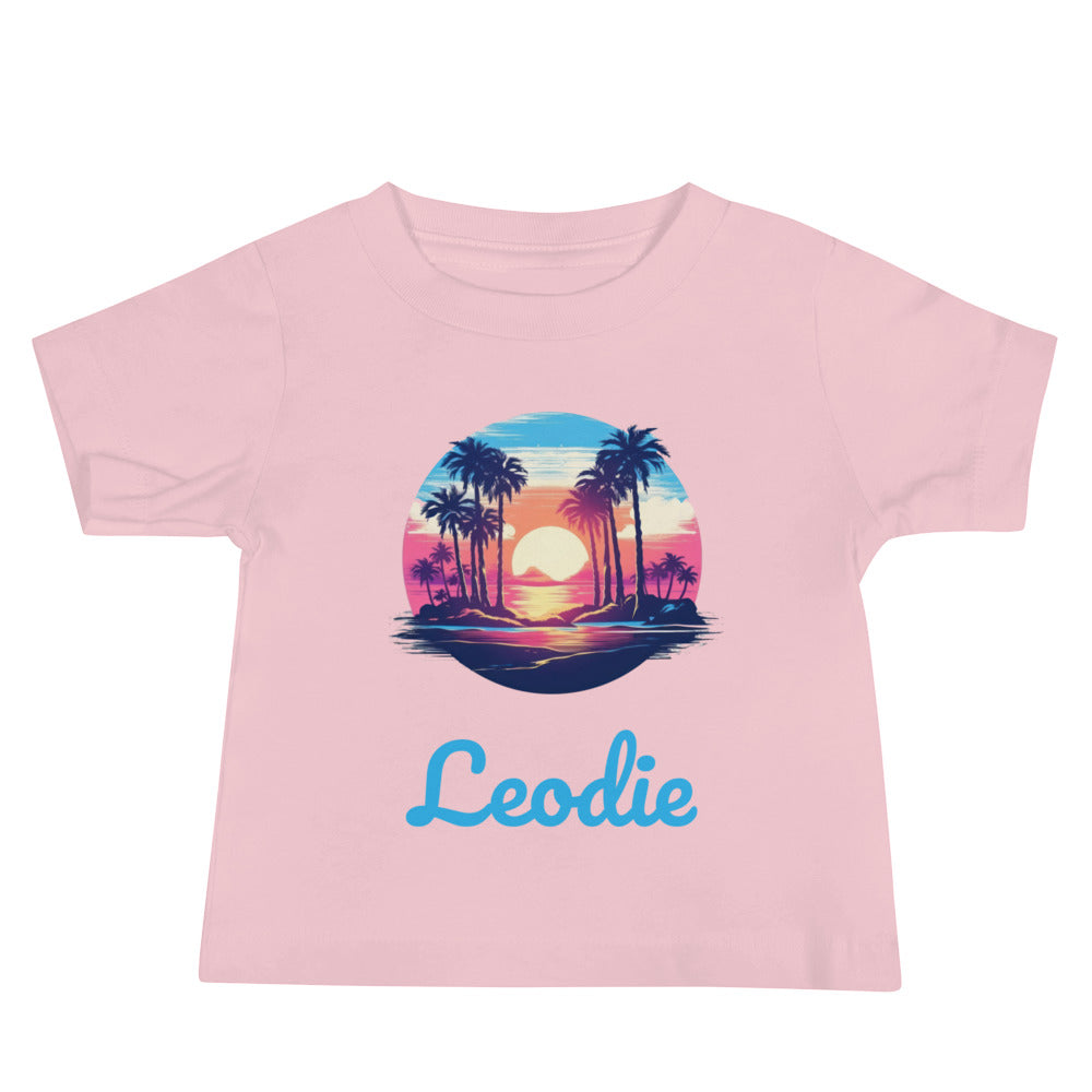 Leodie Sunset Island Baby Tee Pink