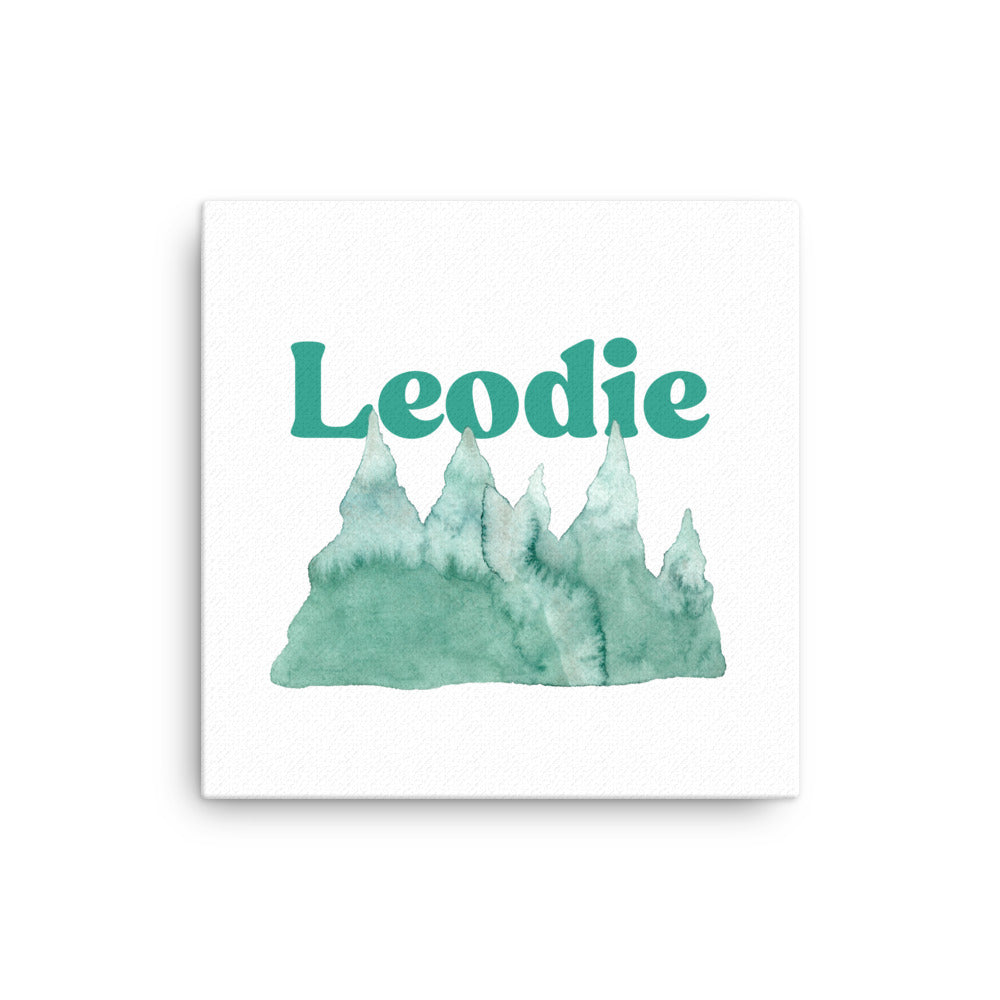 Leodie Watercolor Mountain Forest Thin Canvas Wall Print Customizable 12x12