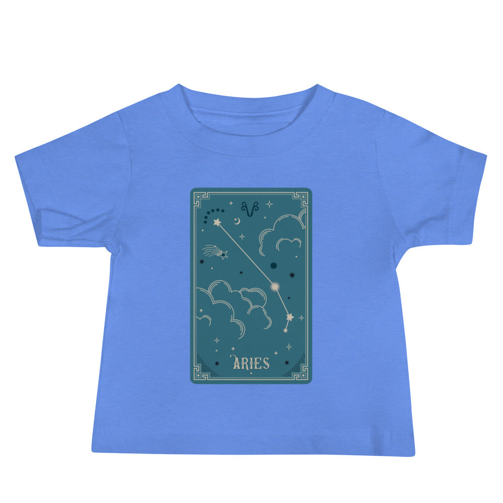 Leodie Aries Blue Constellation Card Baby Tee Blue