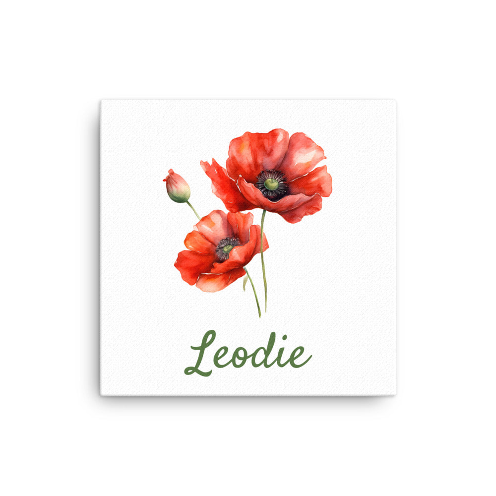 Red Poppies Thin Canvas Print 12x12