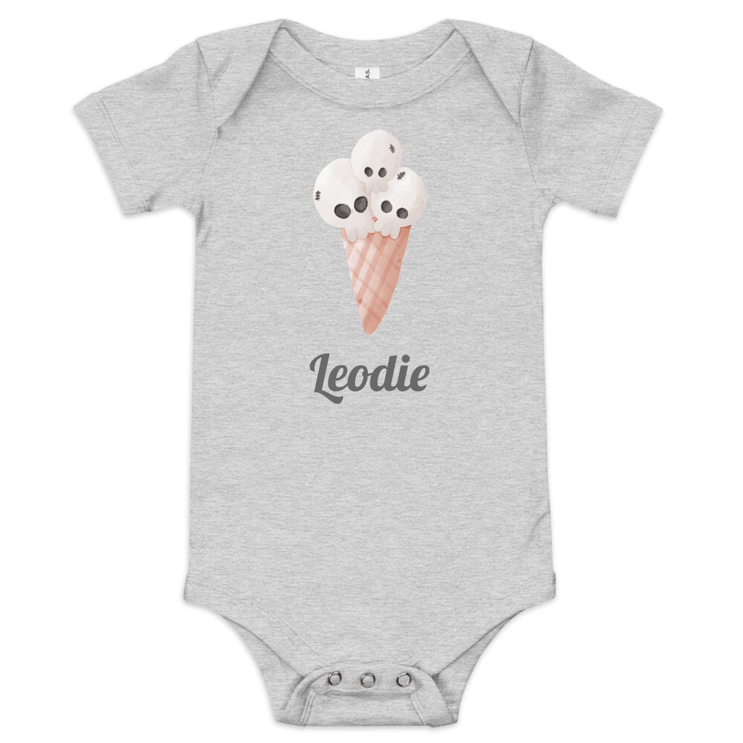 Skull Ice Cream Cone Baby Onesie